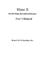 BroadNet Rhine II User Manual preview