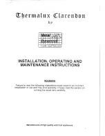 Broady's Thermalux Clarendon Installation, Operating And Maintenance Instructions preview