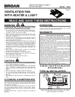 Preview for 1 page of Broan 100HL Instructions Manual