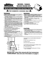 Предварительный просмотр 1 страницы Broan 103023 Instructions Manual