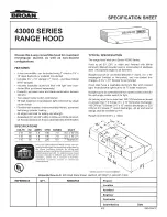 Broan 43000 Series Specification Sheet preview