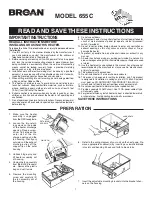 Предварительный просмотр 1 страницы Broan 655C Instruction Manual