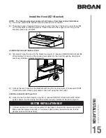 Предварительный просмотр 15 страницы Broan 836785 Installation Use And Care Manual