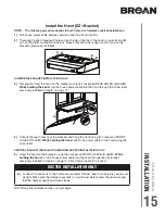 Предварительный просмотр 15 страницы Broan Antero CLSC230SS Installation Use And Care Manual