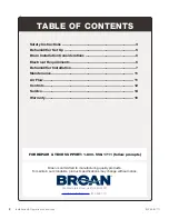 Preview for 2 page of Broan B33DHW Installation & Operation Instructions