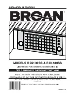 Предварительный просмотр 1 страницы Broan BC2130SS Installation Instructions Manual