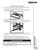 Предварительный просмотр 15 страницы Broan BCDF1 Series Installation Use And Care Manual