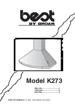 Предварительный просмотр 1 страницы Broan Best K273 Manual