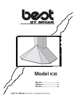 Broan Best K30 User Manual предпросмотр