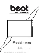 Предварительный просмотр 1 страницы Broan Best KER222 Series Installation Manual