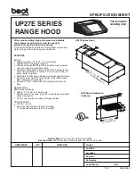 Предварительный просмотр 1 страницы Broan Best UP27E Series Specification Sheet