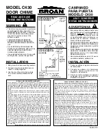 Предварительный просмотр 1 страницы Broan C430 Instruction Manual