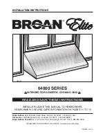 Предварительный просмотр 1 страницы Broan Elite 64000 SERIES Installation Instructions Manual