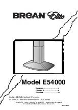 Предварительный просмотр 1 страницы Broan Elite E54000 Manual