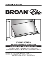 Broan Elite E60000 Series Installation Instructions Manual предпросмотр