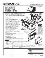 Broan Elite E6030SS Specification Sheet предпросмотр