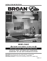 Broan Elite E662E Installation Instructions Manual предпросмотр