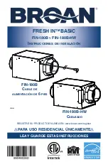 Предварительный просмотр 14 страницы Broan FRESH IN BASIC FIN-180B-HW Installation Instructions Manual