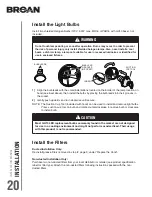 Предварительный просмотр 20 страницы Broan Glacier BCSD Series Installation Use And Care Manual