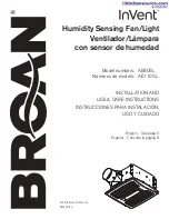 Broan InVent 80 CFM Series Installation And Use & Care Instructions preview