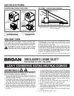 Preview for 3 page of Broan LOSONE SELECT L100 Instructions Manual