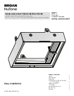 Preview for 1 page of Broan NuTone RDF1 Installation Manual