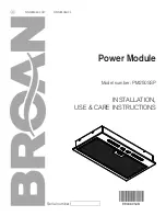 Broan PM250SSP Installation Use & Care Instructions preview