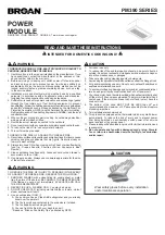 Broan PM390 SERIES Instructions Manual предпросмотр