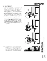 Предварительный просмотр 13 страницы Broan PMA400SS Installation, Use & Care Manual