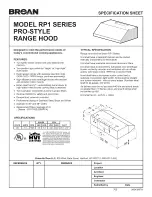 Предварительный просмотр 1 страницы Broan Pro-Style RP1 Series Specification Sheet