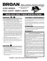 Preview for 1 page of Broan QTXE080FLT Instruction Manual