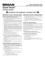 Broan Quiet Hood QT20000 SERIES Installation Instructions Manual предпросмотр