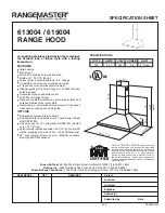 Broan Rangemaster 613004 Specification Sheet preview