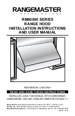 Предварительный просмотр 1 страницы Broan Rangemaster RM60000 Series Installation Instructions And User Manual