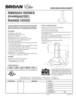 Предварительный просмотр 1 страницы Broan RANGEMASTER RM65000 Series Specification Sheet