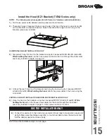 Preview for 15 page of Broan TEN1 Series Installation Use And Care Manual