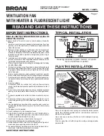 Broan Ventilation Fan with Light and Heater 100HFL Instructions Manual предпросмотр