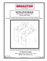 Предварительный просмотр 1 страницы Broaster 1600 Installation Manual