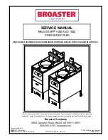 Broaster 1600 Service Manual preview