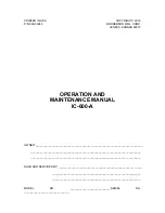 Preview for 1 page of Broderson IC-600-A Operation And Maintenance Manual