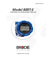 Brodie BERT-E Installation And Operation Manual preview