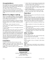 Preview for 2 page of Broil King DPA115 Instruction Sheet