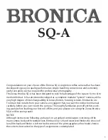 Bronica SQ-A Manual preview