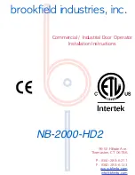 Предварительный просмотр 1 страницы Brookfield Industries NB-2000-HD2 Installation Instructions Manual