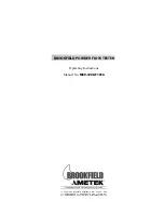 Preview for 1 page of Brookfield PFT Powder Flow Tester Operating Instructions Manual