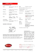 Preview for 2 page of Brooks EIB605C Photoelectric Quick Start Manual