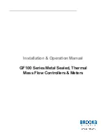 Предварительный просмотр 1 страницы Brooks GF135 Installation & Operation Manual