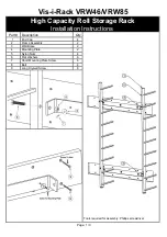 Предварительный просмотр 1 страницы Brookside Design Vis-i-Rack VRW46 Installation Instructions