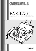 Preview for 1 page of Brother 1270e IntelliFAX Fax Owner'S Manual