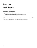 Preview for 2 page of Brother 1435 - HL B/W Laser Printer (French) Manual De L'Utilisateur